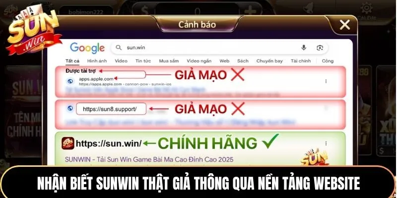 Phân Biệt Thật Giả Sunwin - Mẹo Truy Cập Chuẩn Cho Người Mới 1 Nhận biết Sunwin thật giả thông qua nền tảng website